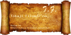 Tokaji Filoména névjegykártya